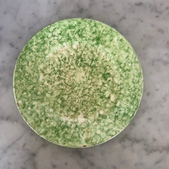 TIFFANY & CO STANGL Spongeware Hand Painted Green Caughley Plate Green … - Picture 6 of 14